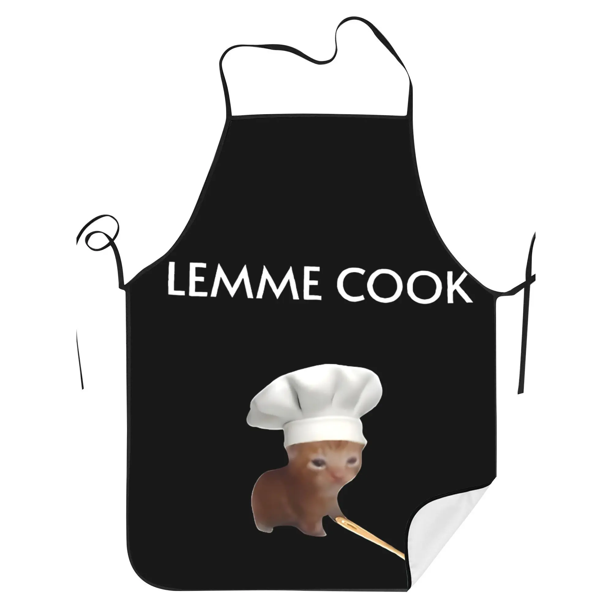 1 Chef Kitten 'Let Me Cook' Vintage Apron, Kitchen Cooking Apron - Adorable kitten and kitchen utensil prints, hand wash/dry clean, designed for chefs, Cute Apron
