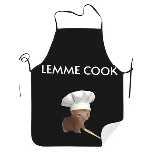 1 Chef Kitten 'Let Me Cook' Vintage Apron, Kitchen Cooking Apron - Adorable kitten and kitchen utensil prints, hand wash/dry clean, designed for chefs