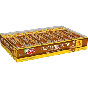 Keebler Toast & Peanut Butter Sandwich Crackers Snack Pack, 1.8 Oz (12-Pack)