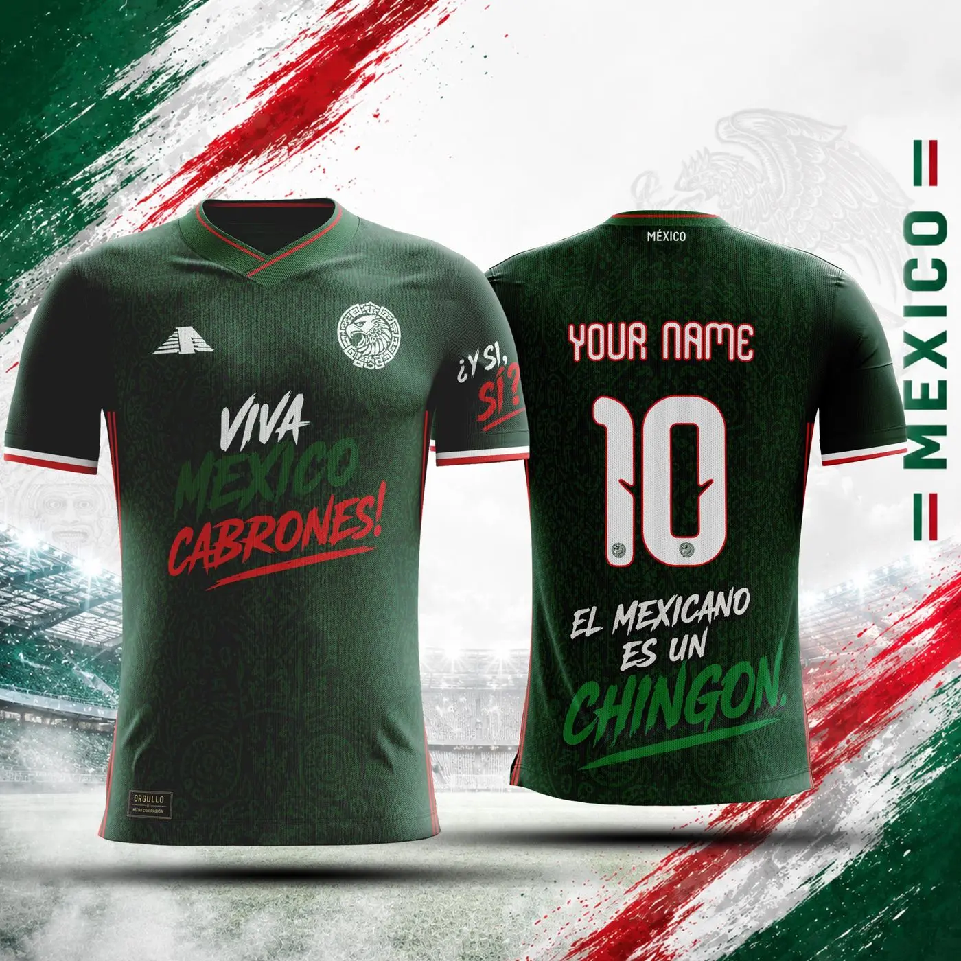 Viva Mexico Cabrones Jersey | Custom Name & Number | Mexico Soccer Jersey | Personalized Football Shirt | Mexican Pride Fan Gift