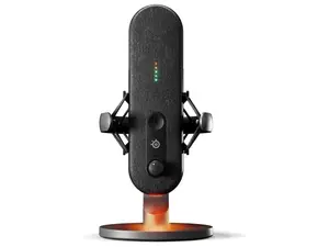 SteelSeries Alias USB Mic for PC - 3X Bigger Capsule for Gaming, Streaming and Podcasting - AI Noise Cancelling - LED Mute & Level Monitoring - Shock Mount