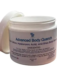 Diva Stuff Advanced Body Quench Unscented, With Beef Tallow, Hyaluronic Acid, Shea Butter, Deep Hydration, Plumps, Smooths and Hydrates