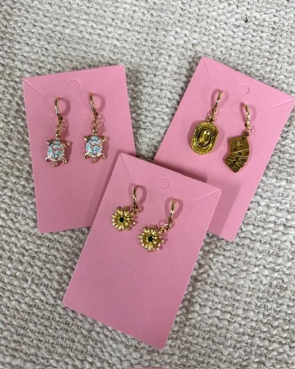Gold Hoop Custom Charm Earrings