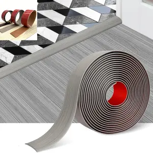 Self-adhesive, Durable Pvc Material floor transition strips - wood grain joint sealant for tiles and solid wood floors, durable DIY suitable for home decorative partitions with strong adhesion, modern floor accessories