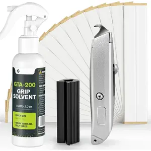 Advanced Golf Grip Kit –Includes Pro/Standard Hook Blade, 5oz/7.4oz Grip Solvent, 15 Grip Tapes & Rubber Vise Clamp for Regripping Grips