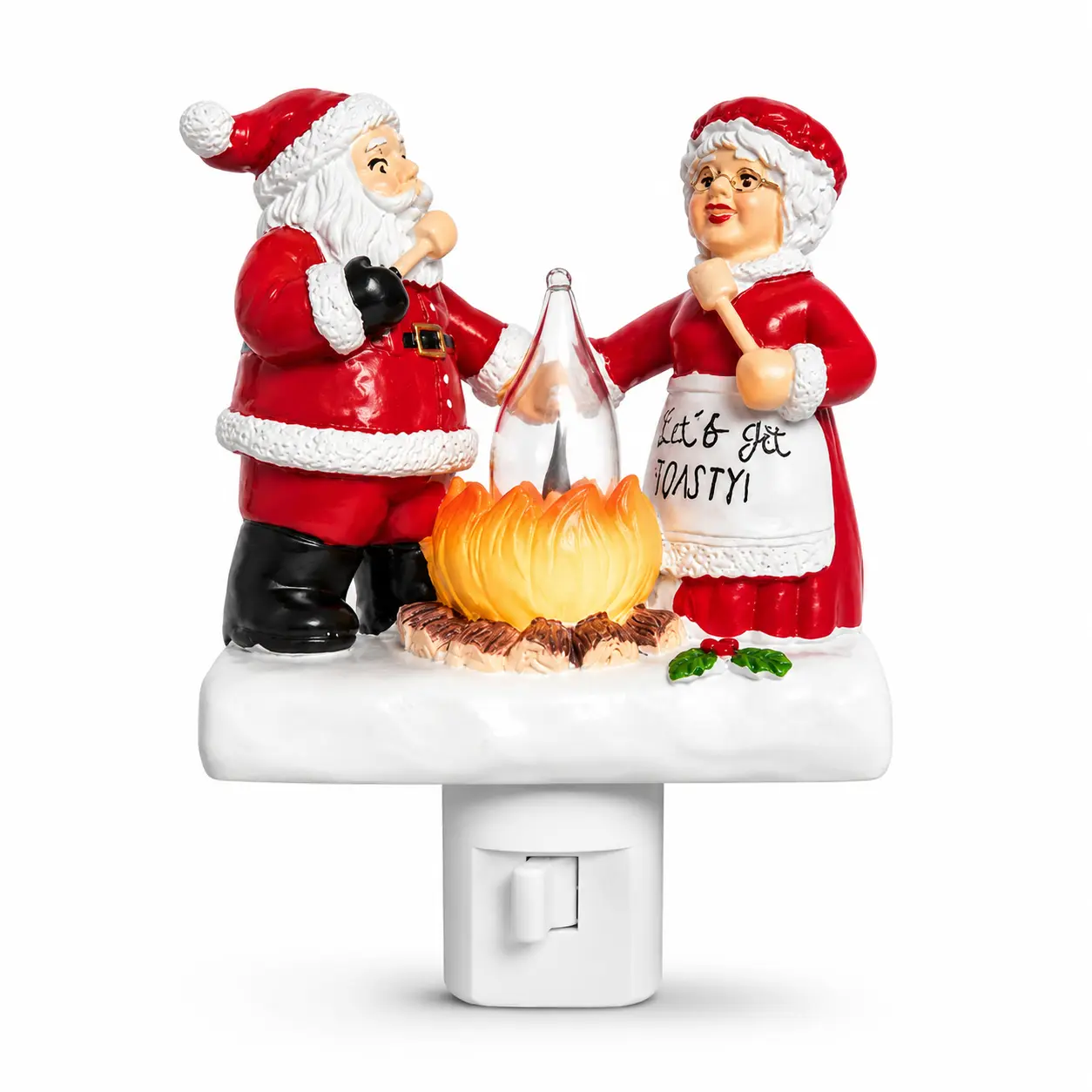 3D LED Santa Claus Campfire Night Light - Warm White Compact Indoor Decorative Light with Realistic Flickering, Funny Halloween & Christmas Themed Decor, 2027 Design Home Festive Supply, Funny Halloween Nightlight