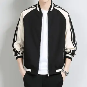 Men's Spring Jacket 2025 Korean Stand Collar Jacket Men's Fashion Patch Casual Baseball Jacket Youth Fashion