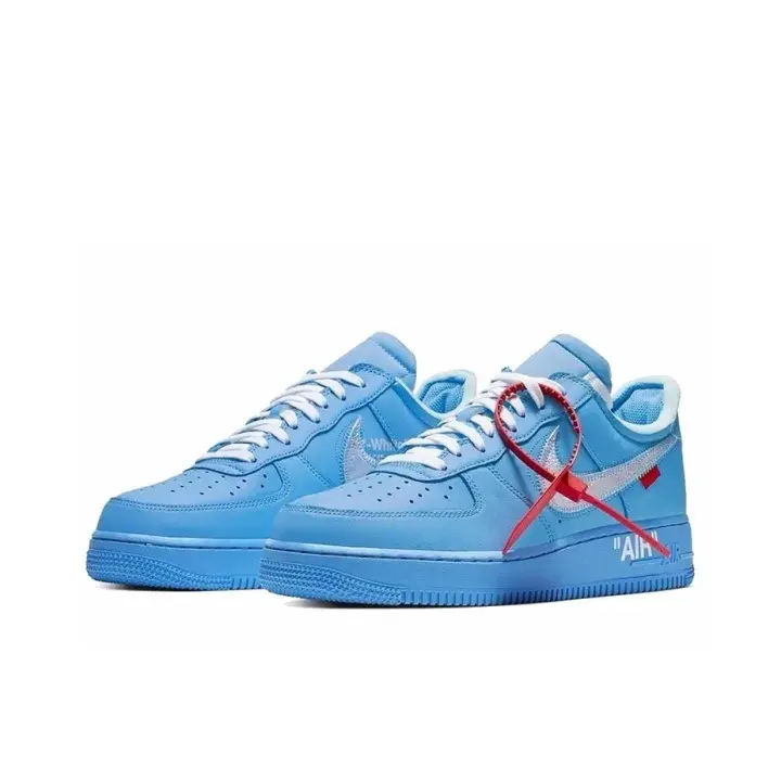 Solid Light Blue RibbonTag Casual Trainers, Perforated Leather Toe, Lightweight Foam Midsole, Wear Resistant Traction Outsole, All-Gender Urban Fashion Kicks