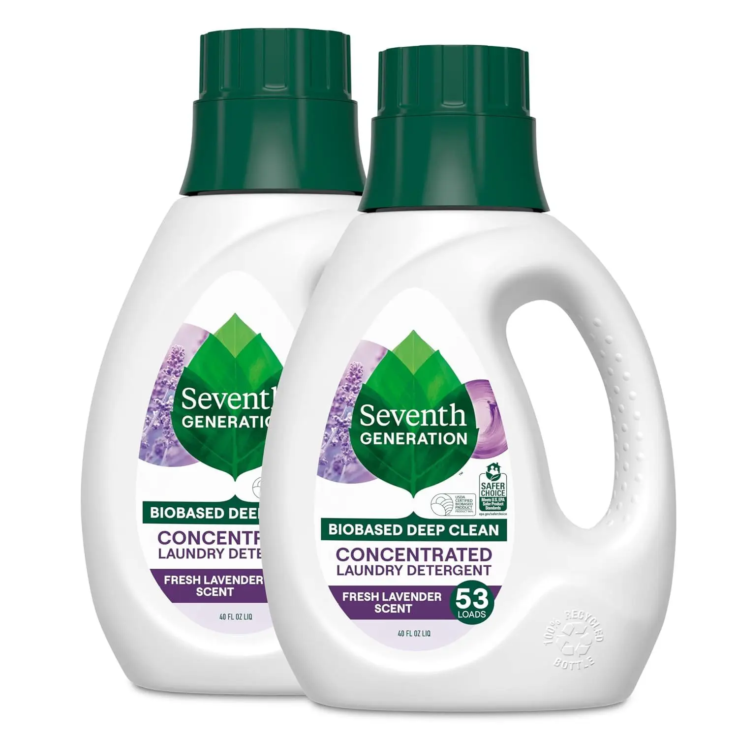 Seventh Generation Concentrated Free & Clear Laundry Detergent, 40 oz, No Dyes or Fragrance, Sensitive Skin Liquid Laundry Soap Targets Stains and Everyday Messes With Biobased Formula