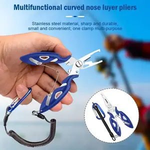 Multifunctional Curved Mouth Road Sub Pliers Cutting Lines Uncoupling Fish Hooks Opening Coils Outdoor Fishing Tools Plier Fishing Accessories