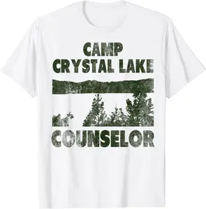 Camp Crystal Lake Counselor Halloween humorous green T-Shirt - 79B07YMHDYLS