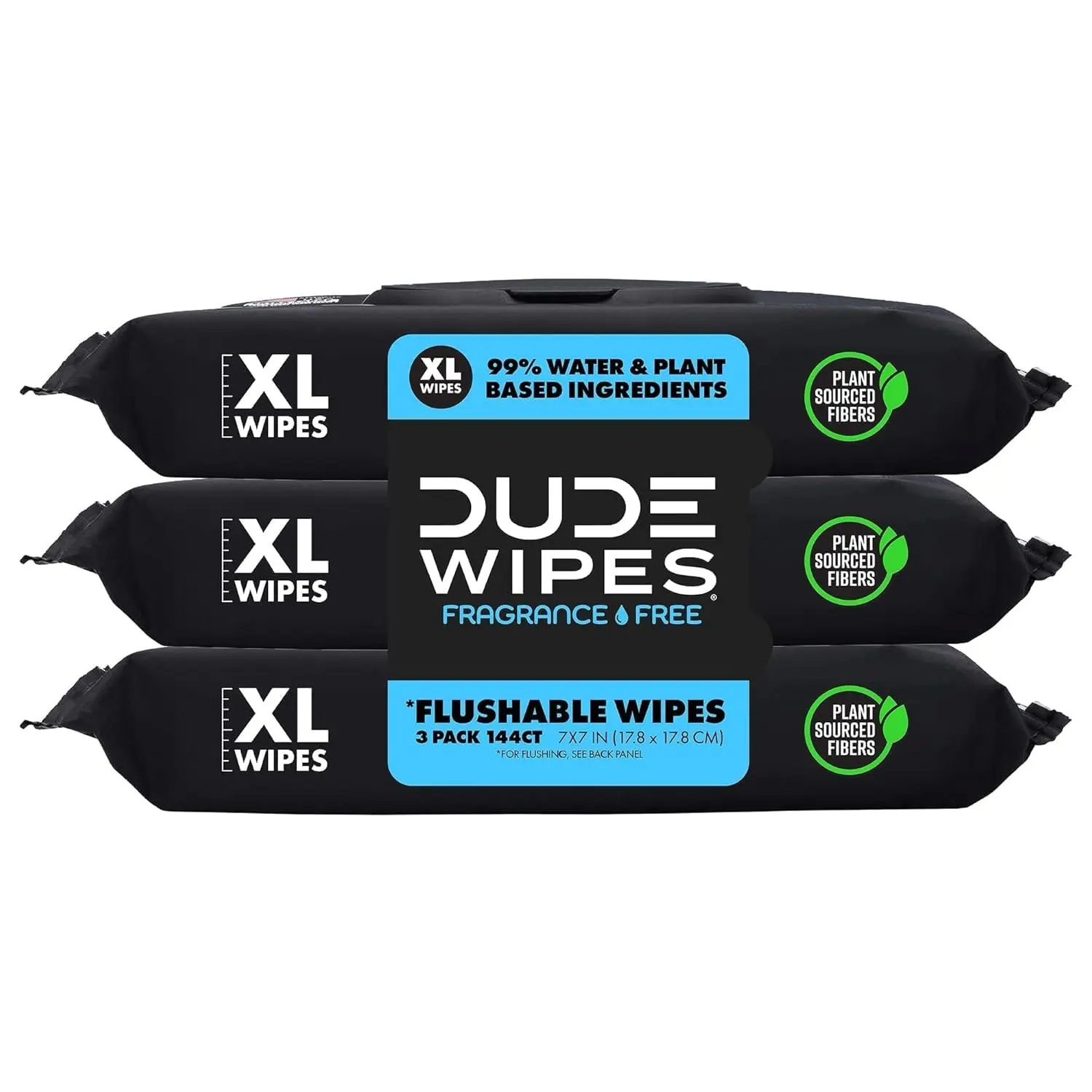 Wipes Unscented Flushable Wipes - Extra-Large Adult Wet Wipes for Sensitive Skin - 3 Pack (144 Count)