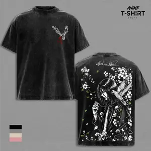 Eren Yeager Attack On Titan Anime Graphic Tee Vintage Washed Oversized Shirt AOT Manga Streetwear Unisex Anime Fan Gift