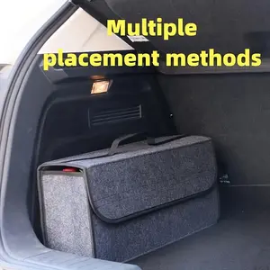 1pc Foldable Polyester Car Trunk Organizer, Multiple Placement Options - Portable In-Car Storage Box, Suitable for Most Vehicles, Compact Design, Durable Structure, Home Storage Essentials