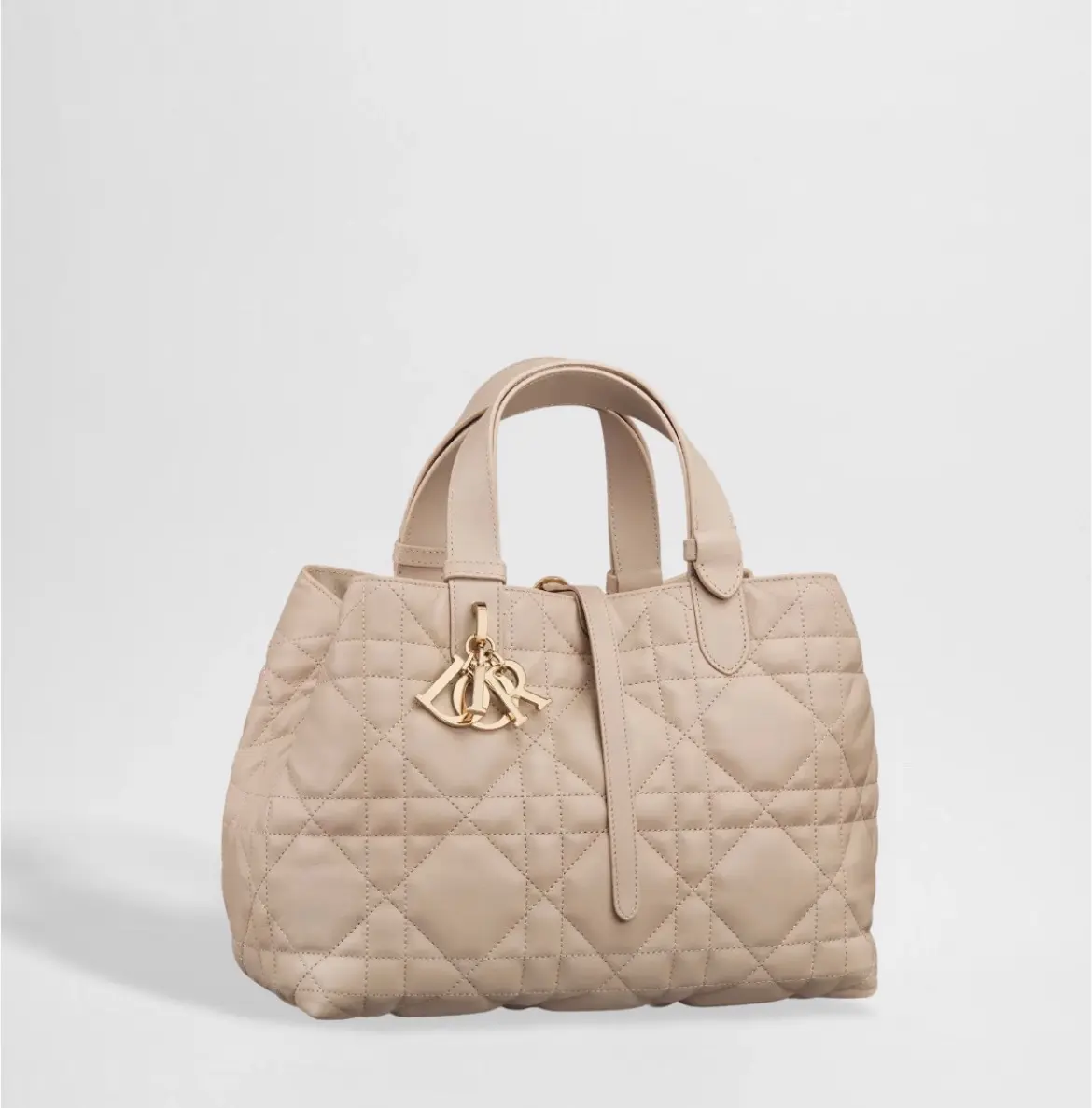 Pre-owned Dior Toujours Medium Latte Beige Tote Bag Excellent Designer Tote Bags 2604406