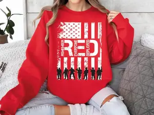 We wear Red Remember Everyone Deployed Shirt American Flag Us Veteran Tee, American Flag Military Sweatshirt, On Friday We Wear Red Shirt