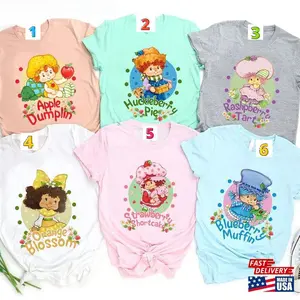 Vintage Cartoon Strawberry Shortcake Friends Nostalgia Shirt 80 Sweatshirt Unisex, Cute Vintage 80’s Cartoon Tshirt, Retro 90s Shirt D32F5 Casual Fitted
