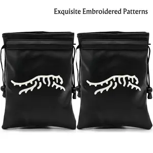 Abstract Tiger Pattern Golf Valuables Pouch, 2 Counts Durable & Waterproof Golf Tee Pouch with Drawstring Closure, Portable Ball Pouches, Golf Accessories, Men Gifts, Golf Pack