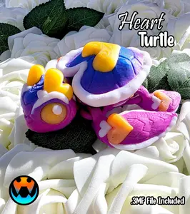 Heart Turtle Valentine Figurine – Cute 3D Printed Love Gift Decor