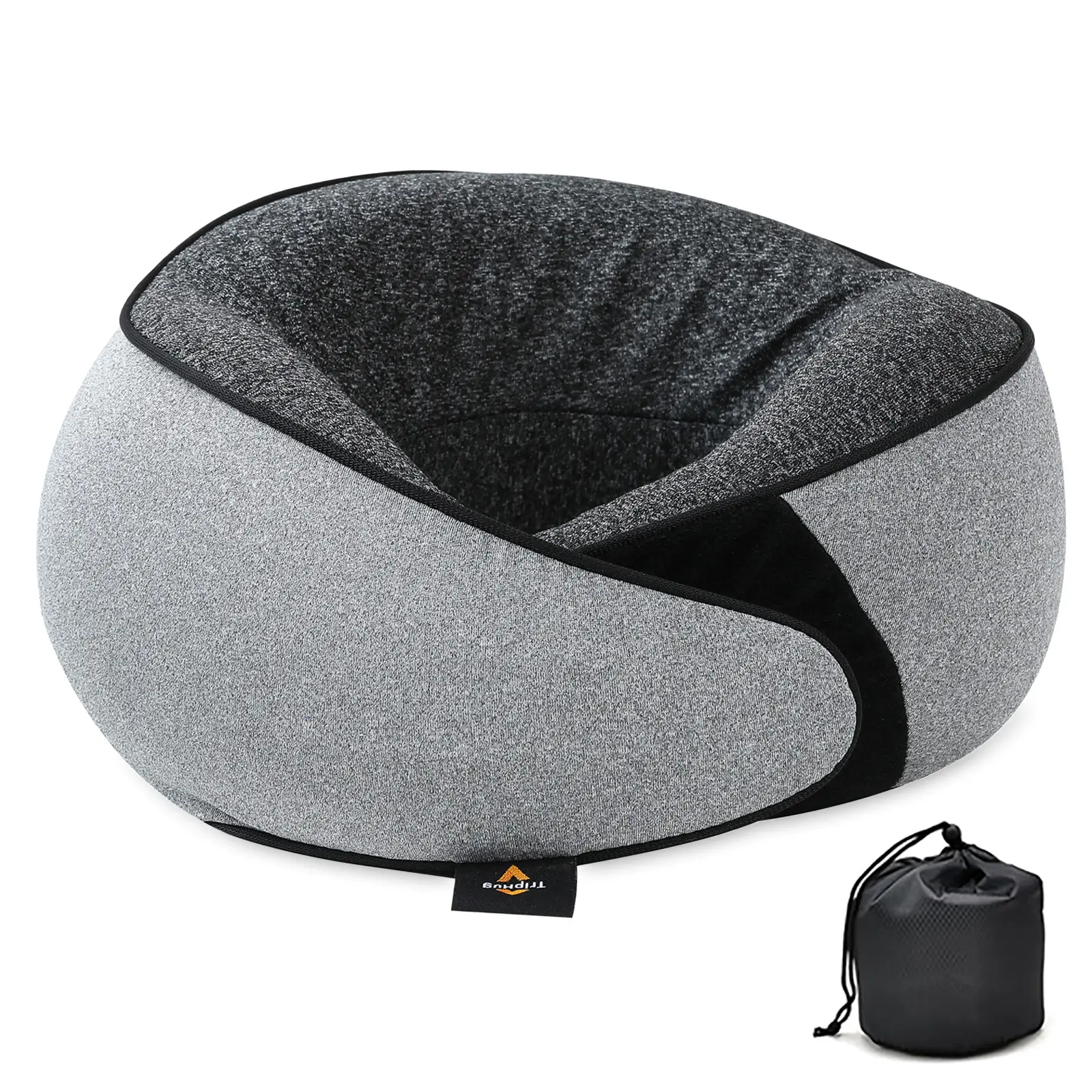 Memory Foam Neck Pillow | Travel Neck Pillow，Ergonomic U-Shaped Travel Pillow with Neck Support, Breathable & Washable Cover, Includes Storage Bag–Ideal for Office, Car, Plane, Bus, Grey