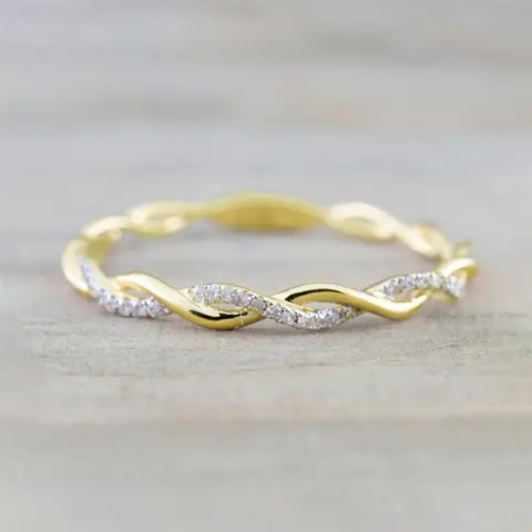Elegant Criss Cross Design Rhinestone Decorated Ring, Dainty Stacking Rings, Beautiful Rings, Fashion Party & Wedding Jewelry Gift for Women & Girls, Elegant Glittering Ring, Stackable Ring