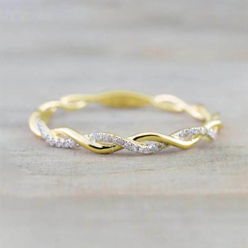 Elegant Criss Cross Design Rhinestone Decorated Ring, Dainty Stacking Rings, Beautiful Rings, Fashion Party & Wedding Jewelry Gift for Women & Girls, Elegant Glittering Ring, Stackable Ring