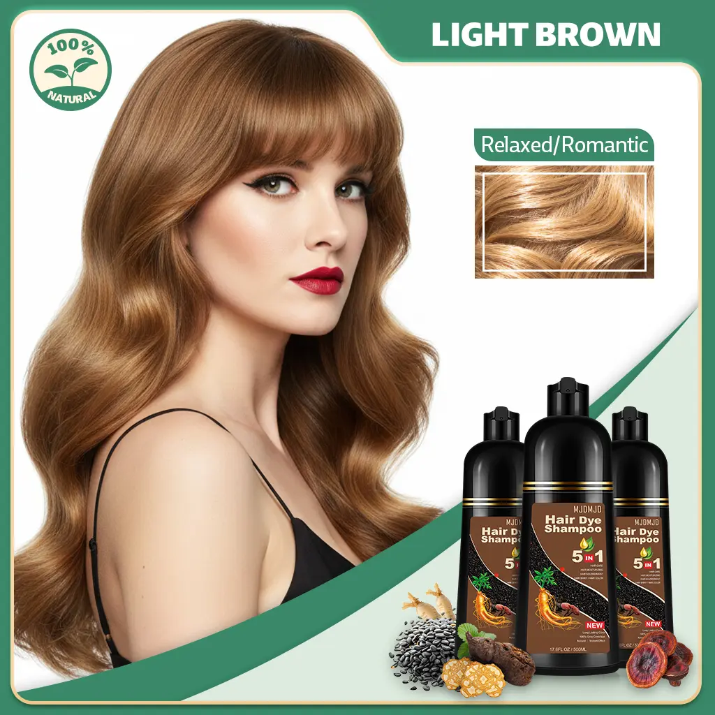 MJDMJD 5-in-1 Natural Hair Dye Shampoo for Women & Men, Herbal