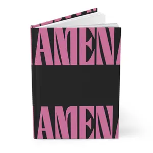 Hardcover Journal Matte - AMEN Christian Notebook for Bible Study and Prayer | Minimalist Design, 120 Lined Pages, 6x9 Size, Christian Gift