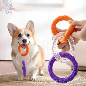 Tug-of-War Dog Chew Toy Rings - Ultra Durable 3-Ring Interactive Pull Toy, Teeth Cleaning & Boredom Relief for All Dog Breeds