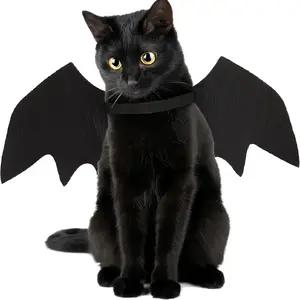 Adjustable Cat Bat Wings Costume for Pets, Soft Polyester Material, Perfect for Halloween, Cosplay, and Dress-Up Fun