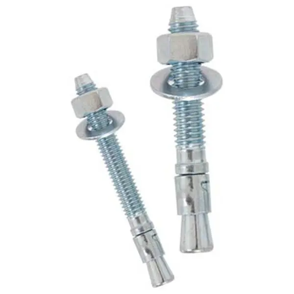 Carbon Steel Power Stud Bolts for Hanging - 0.5 x 3.75 in., Zinc Plated, Includes Matching Nuts & Washers with Expansion Clip, Matching Nuts And Washers