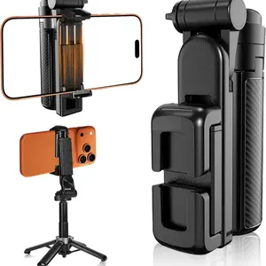 Pocket Phone Tripod, 4-In-1 Selfie Stick Tripod with Remote and Extendable Pole, 360° Rotation, Bluetooth-compatible Control, iPhone & Android Compatible