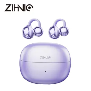 ZIHNIC S26 Clip-on Earbuds,Open Ear Earbuds Wireless Bluetooth 5.4, Lightweight Open Ear Headphones with C-Shaped Bridge,Slim Hook,50H Battery,Waterproof,for Glasses Wearers and Workouts