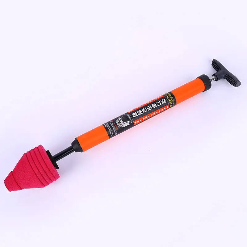 6th Gen Red Stainless Steel High-Pressure Handheld Drain Unclogger - Universal Sink Stopper with Smooth Cover, Adjustable Home Plumbing Tool for Toilets, Boosts Efficiency & Simplifies Unclogging Process