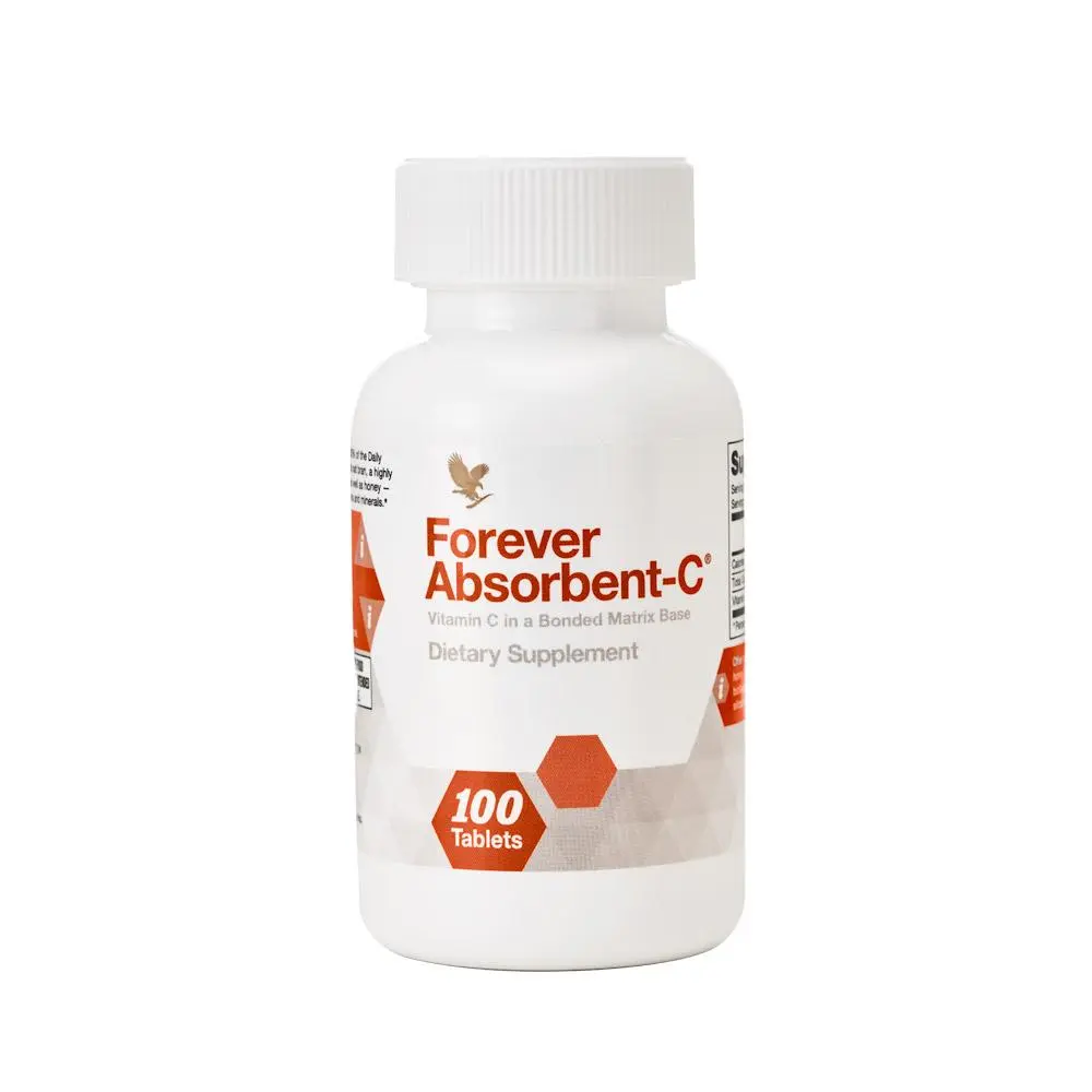 Forever Absorbent-C Vitamin C Tablets, Orange Honey Flavor, 100 Count