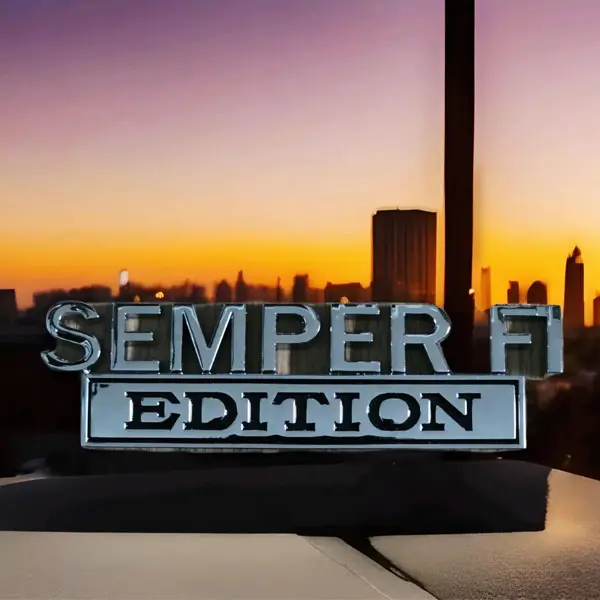 Veterans Day Gift Semper Fi Edition 5" Metal Marines Car Emblem Badge,Marine Corps 250th Anniversary,Veteran Military Auto Decal Sticker for Car Truck SUV Motorcycle Golf Cart Ornament Fenders Trunk Bumper Tailgate Toolbox Locker