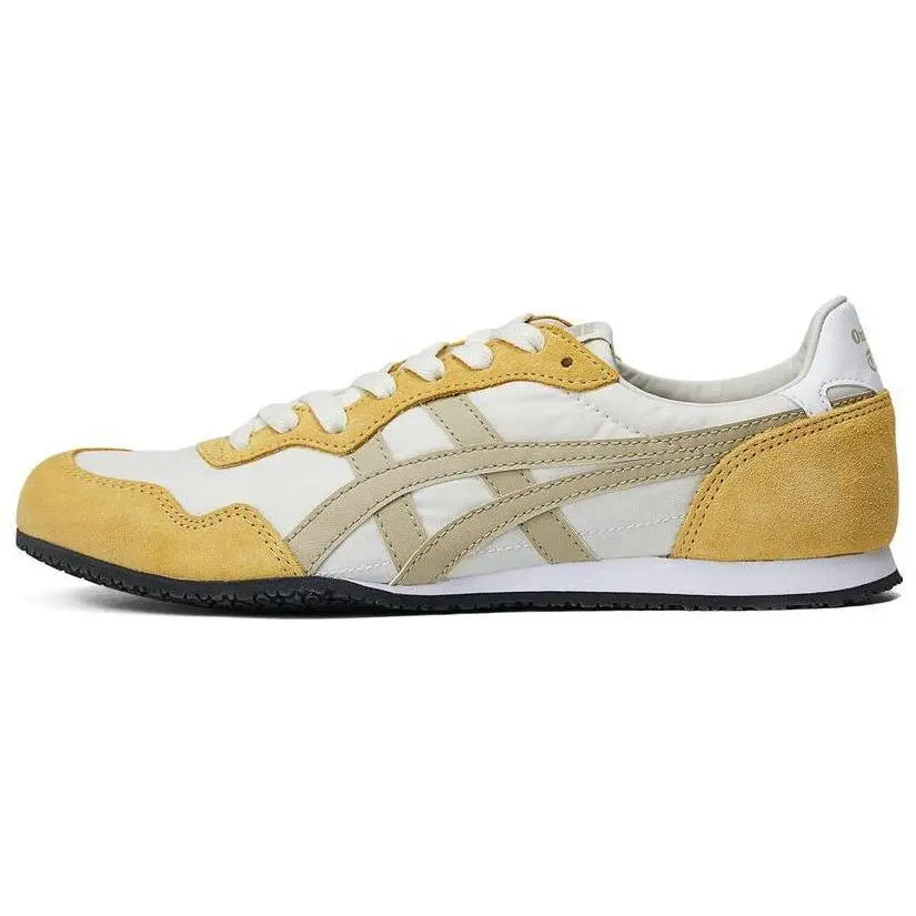 Onitsuka Tiger ASICS Serrano Cream Wood Crepe Versatile Durable Non-slip Low Top Sneakers Unisex Yellow 1183B400-753