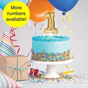 Balloon Number Cake Topper in Gold
