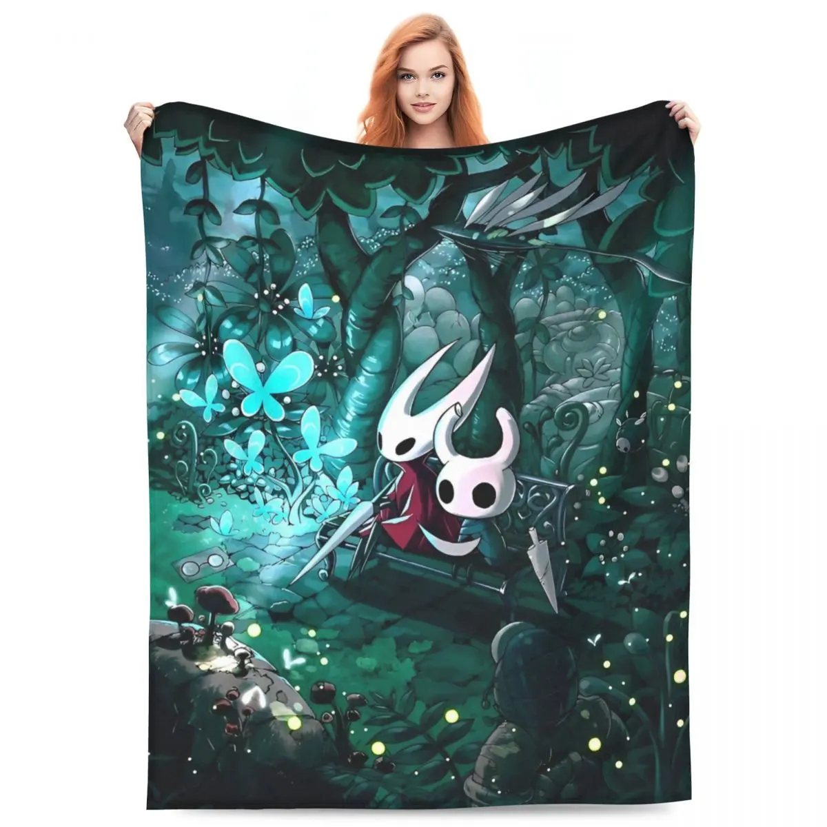 H-Hollow Knight Silksong Hornet Flannel Blanket Action Adventure Customized Throw Blanket for Home 200 x 150cm Rug