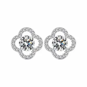 S925 sterling silver Moissanite earrings set size wirh a 5*5mm, for Women, Girl friend, Brides, Grils as &Birthday Gift, Perfect for Daily Wear and Party, Valentine's Day Gift