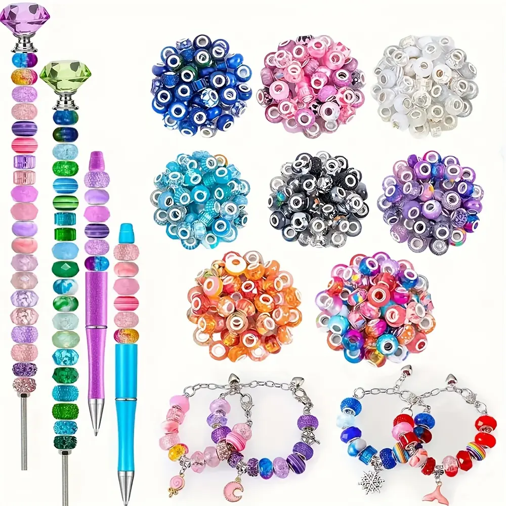 Acrylic Beads Mix - 40/80/120pcs Multi-Color Large Hole Spacer Beads, DIY Beading & Jewelry Making Accessories for Bracelets, Necklaces, Bead Assortment, Diy Bead Art