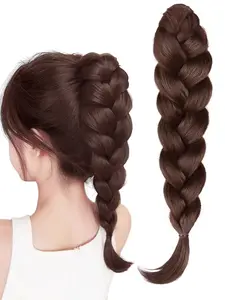 14 Inch Clip-In Braided Ponytail Hair Piece, Synthetic Hairpieces, Three Strand Fishbone Braid, Universal Synthetic Wig for All Hairstyles, Daily and Holiday Use
