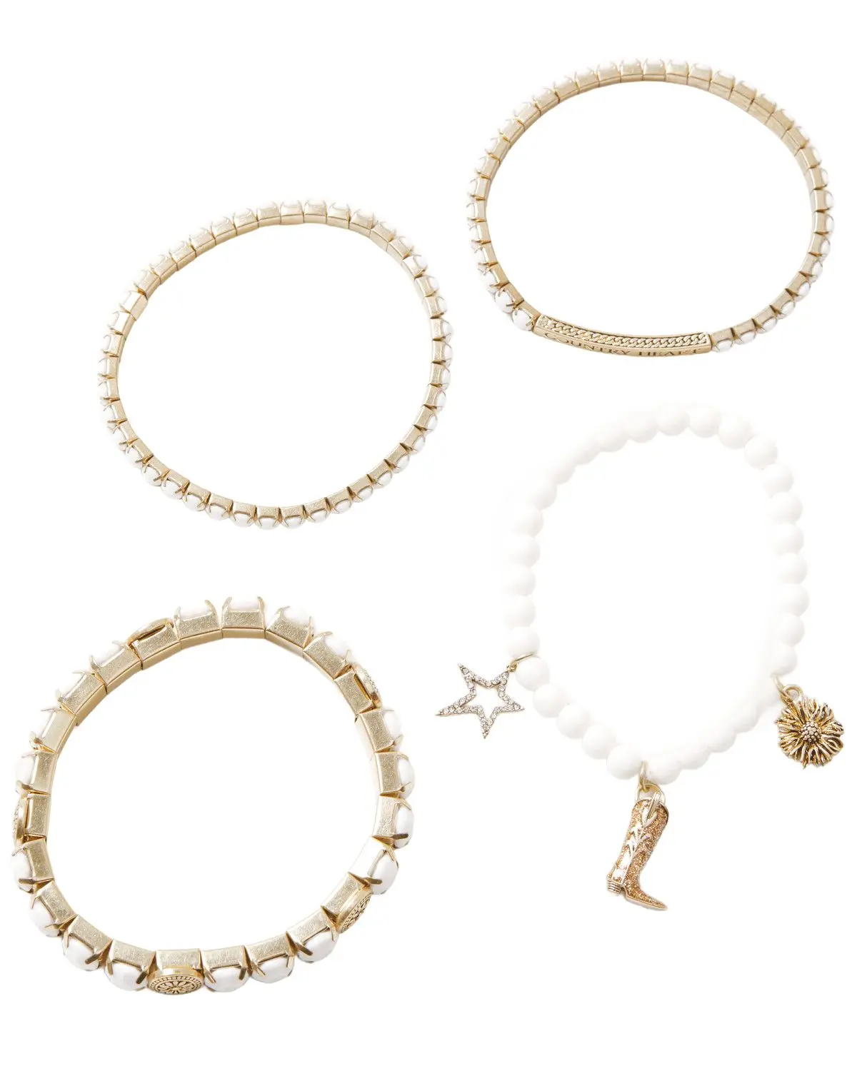 Lainey Wilson Women's Women'S Country Heart Bracelet Set 4 Pack - 37B00056