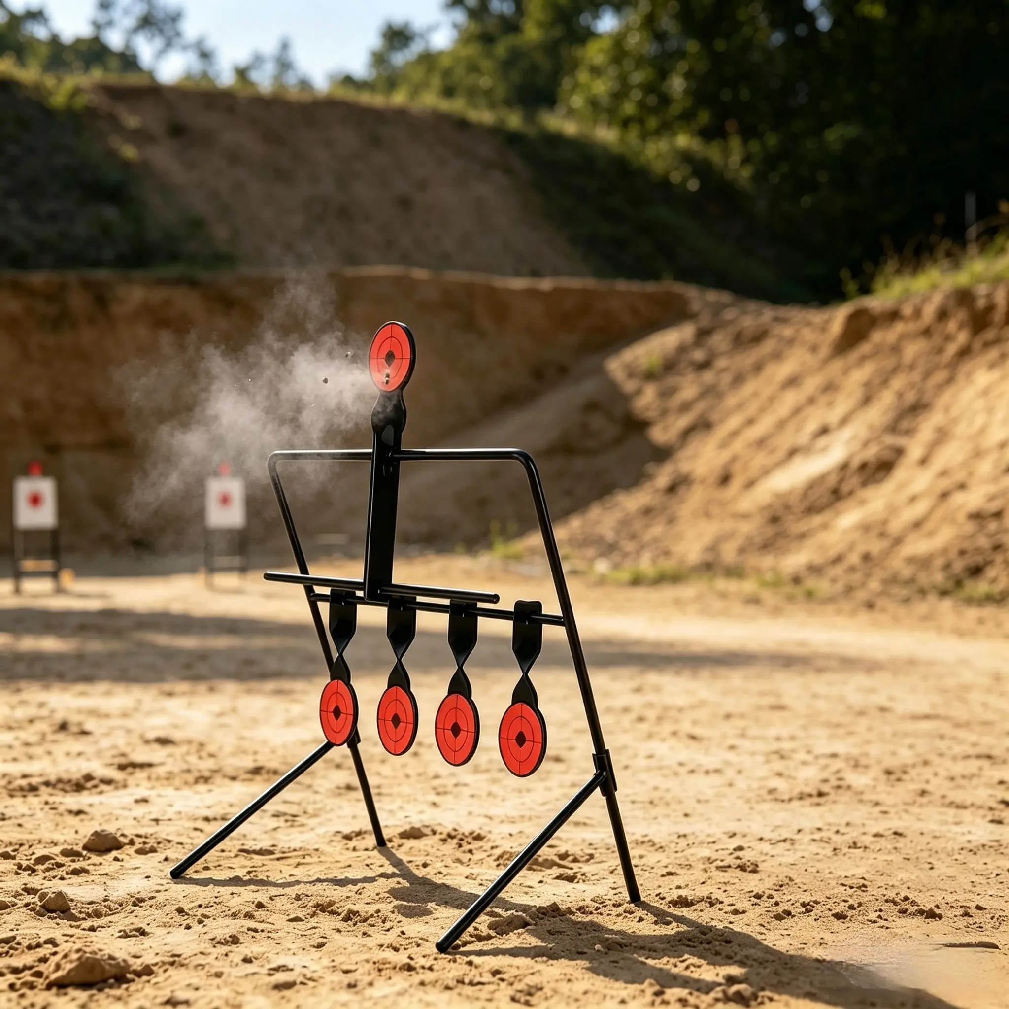 Unisex Foldable Steel Resetting Shooting Target - Training for All Levels, Compatible with Airsoft, Rimfire, Pellet, BB Guns, Rated for .22 .177 Caliber, Automatic Reset