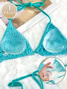 1 Pairs Women's Underwear Reusable Silicone Bra Inserts, Soft Invisible Smooth Anti Convex Chest Enhancer Pads, Comfortable Skin Friendly Nipple Covers, High Elasticity Push Up Cups, Perfect For Bikini, Lingerie, Backless Dress & Beach Wear