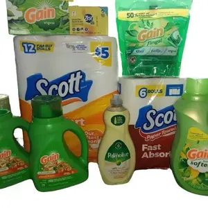 Gain & Clorox Mega Fresh Bundle - 50% Strength Cleaner Kit with 6 Pieces - Includes 5 Cleansers, Softener, Wipes, and Toilet Paper - Long Lasting Liquid Detergent for Home Use