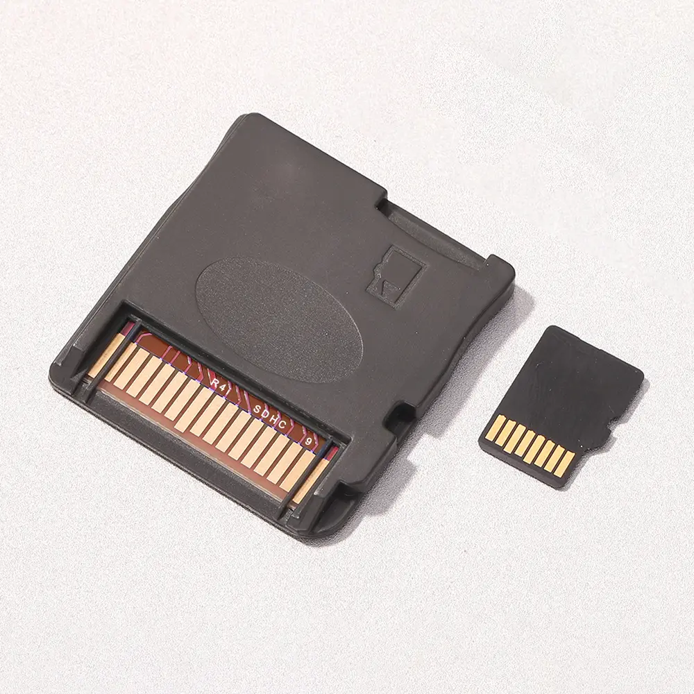 R4 SDHC Storage Expansion Card with 3/9 USB Game Adapter, Red PCB & Black Card, YSMenu Kernel Compatible for NDS, NDSL, NDSI V1.3 Consoles