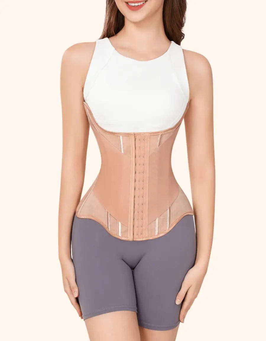 Women's Steel Bone Waist Trainer Body Shaper with Back Support and Tummy Control