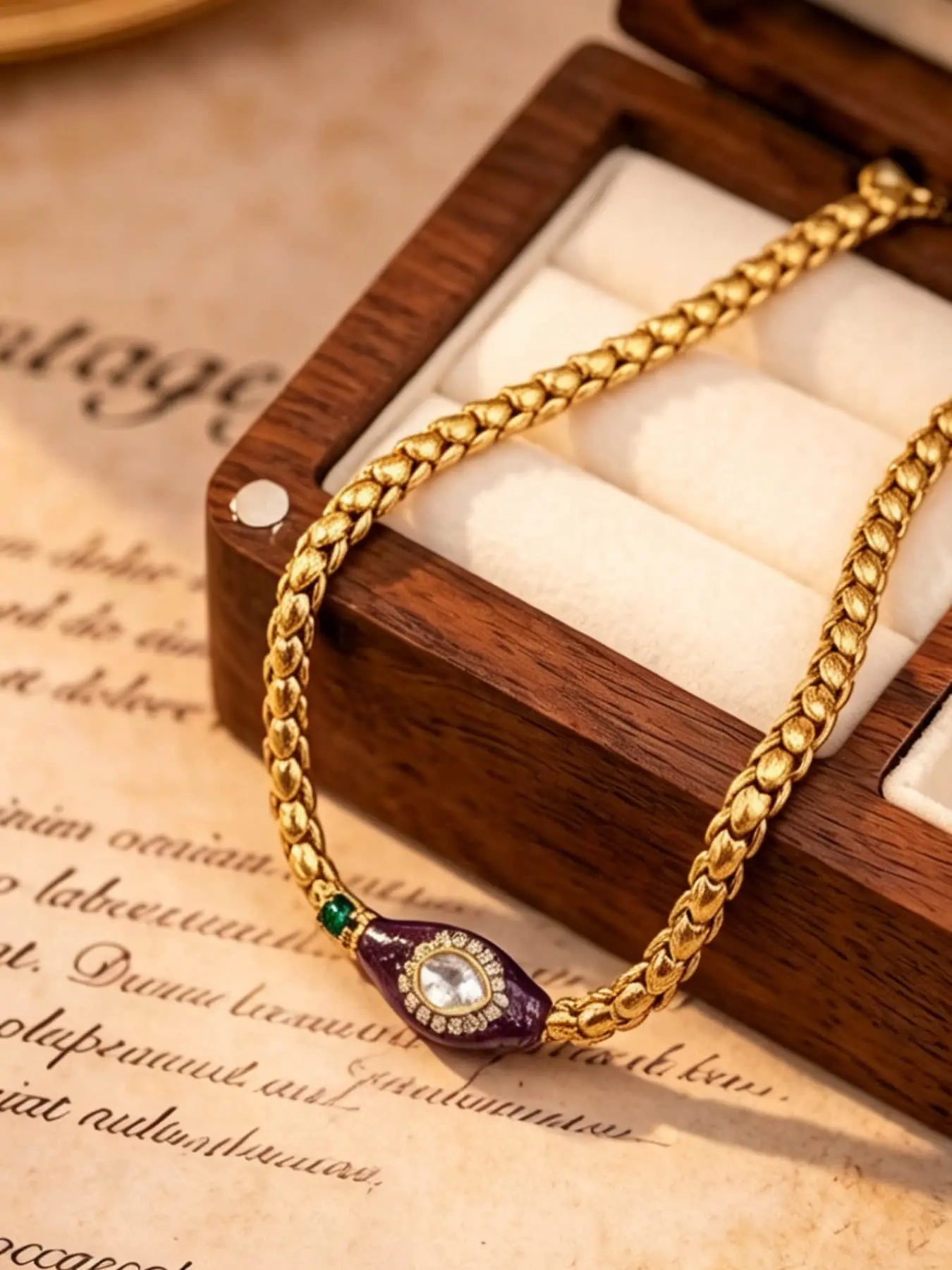 This vintage snake shaped emerald necklace features a snake head inlaid with colorful opal and emerald, suitable for daily wear, vacation dates, and other occasions. It is also a delightful and exquisite small gift.