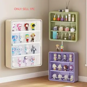 Large Wall-Mounted Display Rack for Doll Collection, 3 or 4-Tier Acrylic Storage Box with Magnetic Design, Space-Saving Clear Compartments for Action Figures and Accessories